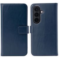 Selencia Étui portefeuille en cuir véritable Samsung Galaxy S26 Plus - Bleu foncé