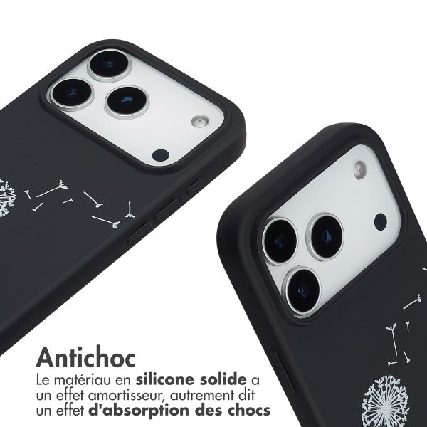 imoshion Coque design en silicone avec cordon Apple iPhone 17 Pro - Dandelion Black