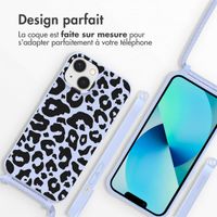 imoshion Coque design en silicone avec cordon Apple iPhone 14 Pro Max - Animal Lila