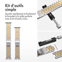 imoshion Bracelet en acier Apple Watch Series 1 á 9 / SE (38/40/41 mm) | Series 10 / 11 (42 mm) - Argent / Dorée