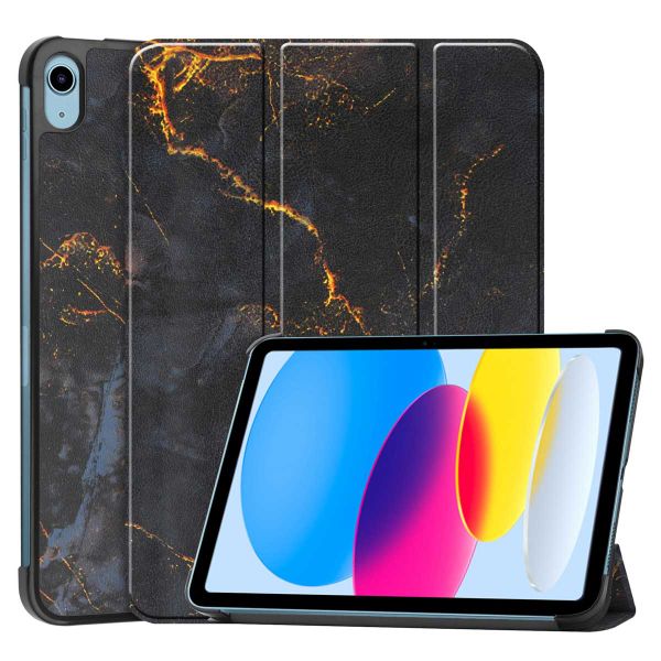 imoshion Coque tablette Trifold iPad 11 (2025) 11 pouces / iPad 10 (2022) 10.9 pouces - Black Marble