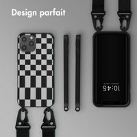 Selencia ﻿Coque design en silicone avec cordon amovible Apple iPhone 12 Pro Max - Irregular Check Black