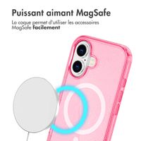 imoshion Coque Pailletée avec MagSafe Apple iPhone 16 - Paillettes Rose