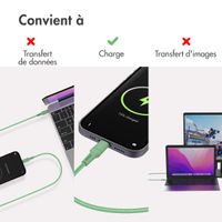 imoshion ﻿Câble Lightning vers USB-C - Non MFi - Textile tressé - 2 mètre - Vert