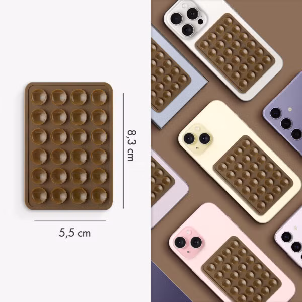 Selencia Pack de 2 Supports de téléphone à ventouse - Mocha Brown