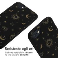 imoshion Coque design en silicone avec cordon Apple iPhone SE (2022 / 2020) / 8 / 7 - Sky Black