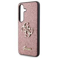 Guess Coque 4G Metal Logo Glitter Samsung Galaxy S25 Plus - Rose