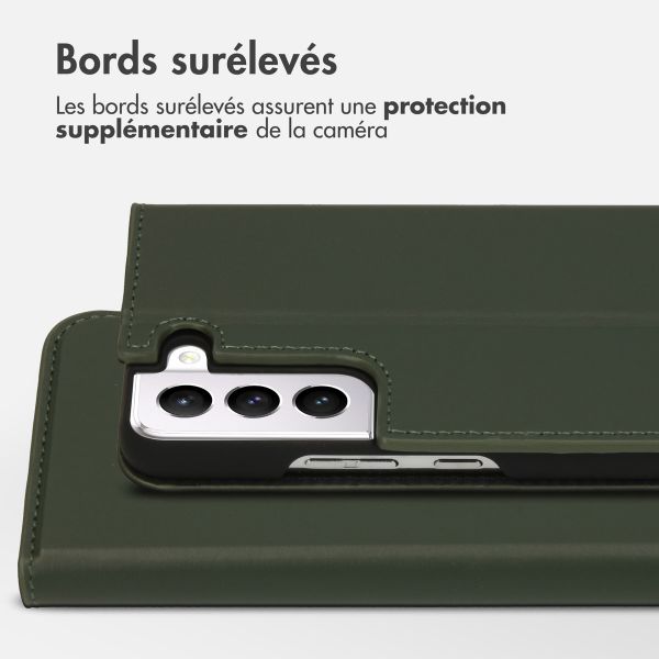 Accezz Étui de téléphone Slim Folio en cuir de qualité supérieure Samsung Galaxy S22 - Vert