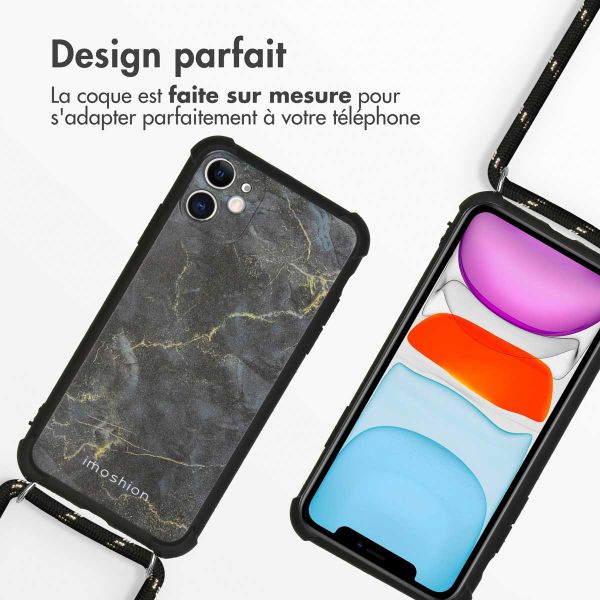 imoshion Coque Design avec cordon iPhone 11 - Black Marble