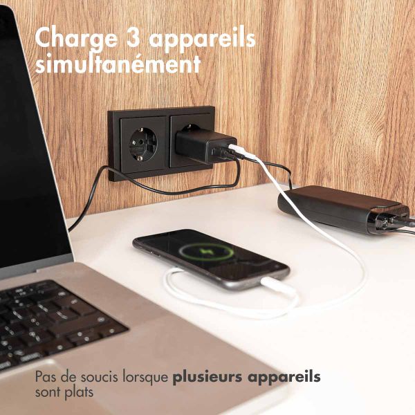 Accezz Chargeur mural ultra rapide Power Pro GaN - 65W - Noir