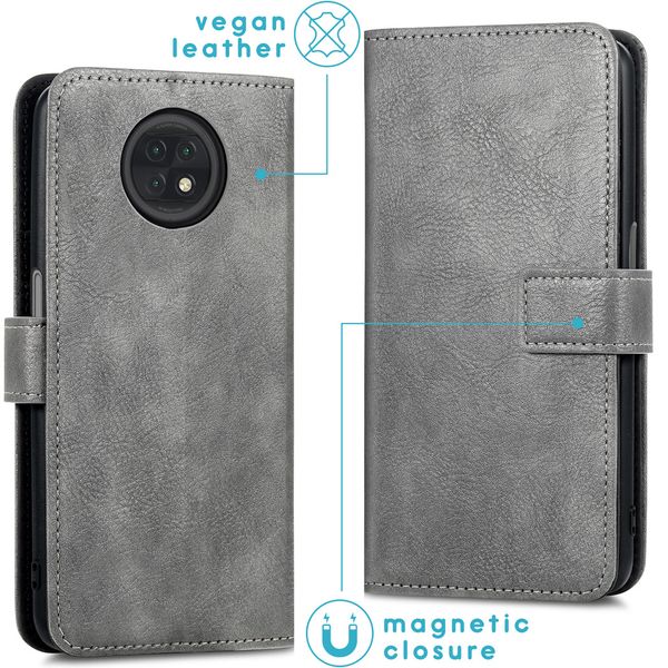 imoshion Étui de télephone portefeuille de luxe Xiaomi Redmi Note 9T (5G) - Gris