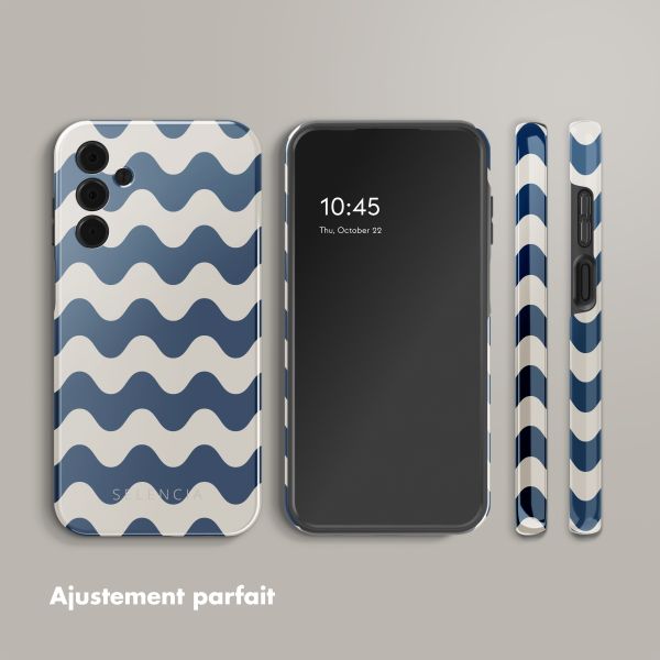 Selencia Coque arrière Vivid Tough Samsung Galaxy A15 - Wave Vibes Classic Blue