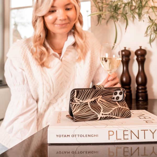 imoshion Design Softcase Bookcase Samsung Galaxy S21 Plus - Golden Leaves