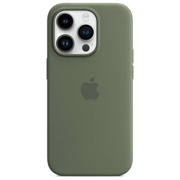 Apple Coque en silicone MagSafe iPhone 14 Pro - Olive