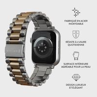 Burga Bracelet en acier Apple Watch Series 1 á 9 / SE (38/40/41 mm) | Series 10 (42 mm) - All eyes on me - Dorée & Argent