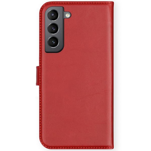 Selencia Étui de téléphone portefeuille en cuir véritable Galaxy S21 FE - Rouge