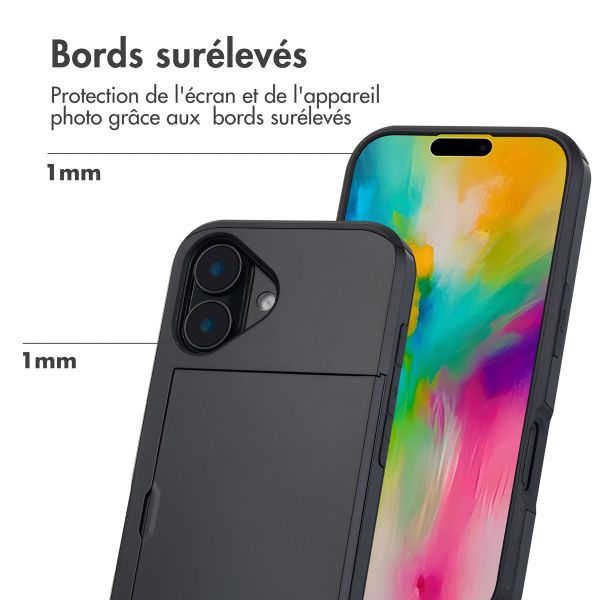 imoshion Coque arrière avec porte-cartes iPhone 16 - Noir