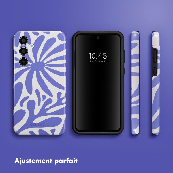 Selencia Coque arrière Vivid Tough Samsung Galaxy A35 - Modern Bloom Sapphire Blue