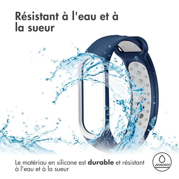 imoshion Bracelet sportif en silicone Xiaomi Mi Band 3 / 4 - Bleu / Blanc