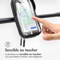 imoshion Support de téléphone pour vélo résistant aux éclaboussures avec pare-soleil - Noir