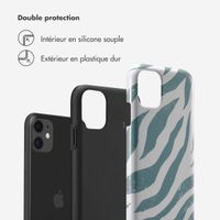 Selencia Coque arrière Vivid Tough iPhone 11 - Colorful Zebra Pine Blue