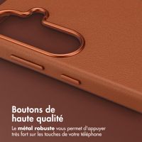 Accezz Coque arrière en cuir avec MagSafe Samsung Galaxy S26 - Sienna Brown
