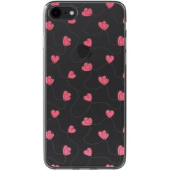 imoshion Coque design pour iPhone SE (2022 / 2020) / 8 / 7 - Dusty Rose Connected Hearts