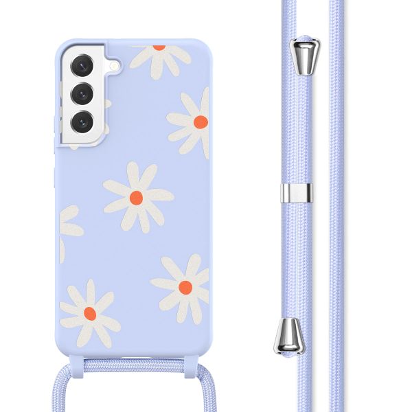 imoshion Coque design en silicone avec cordon Samsung Galaxy S22 - Lila Flower Distance