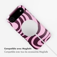 Selencia Coque arrière Vivid avec MagSafe Apple iPhone Air - Wavy Swirl Pink Plum
