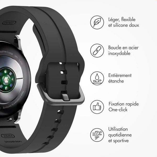 imoshion Bracelet en silicone Samsung Galaxy Watch 4 / 5 / 6 / 7 (20 mm) - Noir