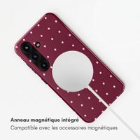 Selencia Coque arrière Vivid avec MagSafe Samsung Galaxy S25 - Happy Dots Burgundy