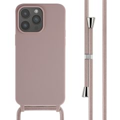 imoshion Coque en silicone avec cordon Apple iPhone 15 Pro Max - Sand Pink