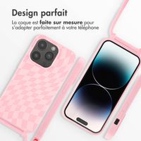 imoshion Coque design en silicone avec cordon Apple iPhone 14 Pro - Retro Pink