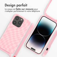 imoshion Coque design en silicone avec cordon iPhone 14 Pro - Retro Pink