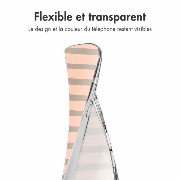 imoshion Coque Design Apple iPhone 16 - Striped peach reverse