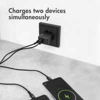 Accezz Chargeur Mural avec câble USB-C vers USB - Chargeur - 20 Watt - 1 mètre - Noir