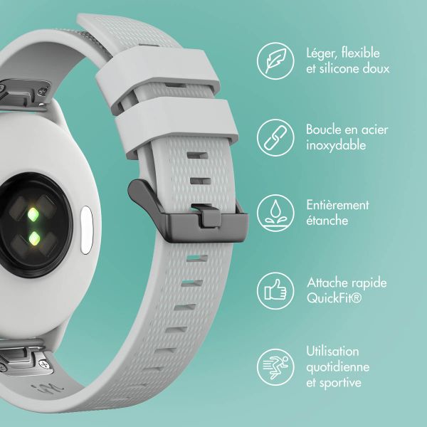 imoshion Bracelet QuickFit® en silicone  - Connexion Garmin 22 mm - Gris