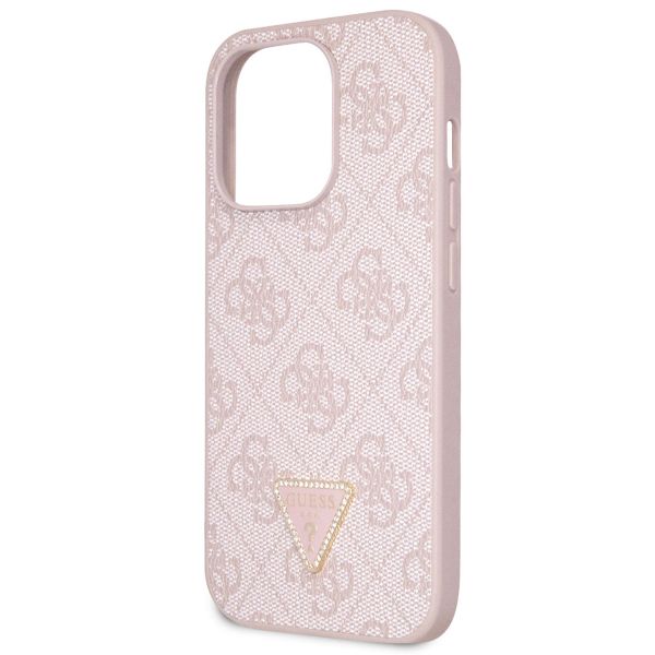 Guess Coque 4G Logo Triangle Strass iPhone 15 Pro - Rose