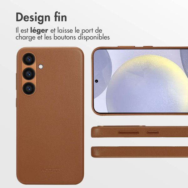 Accezz Coque arrière en cuir avec MagSafe Samsung Galaxy S24 Plus - Sienna Brown