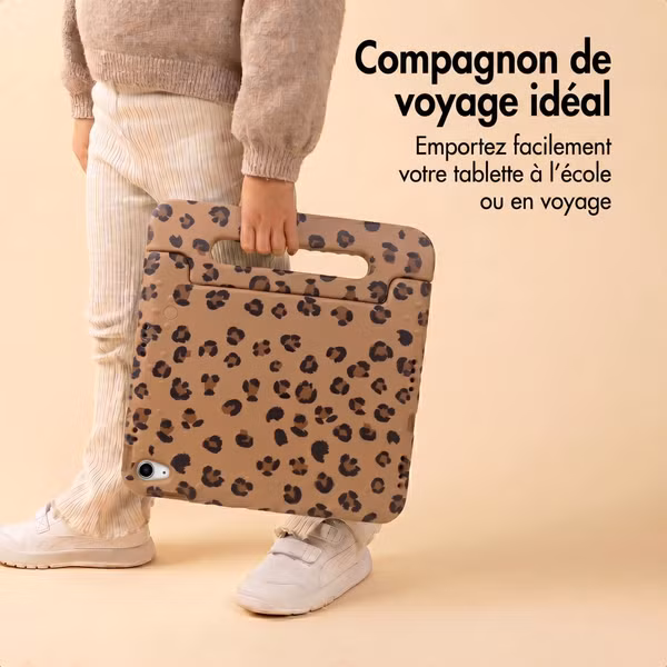 imoshion Coque arrière Kidsproof Design avec poignée Samsung Galaxy Tab A11 Plus / A9 Plus - Motif panthère