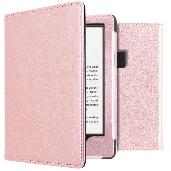 imoshion Étui de liseuse en cuir végan Amazon Kindle 10 - Rose