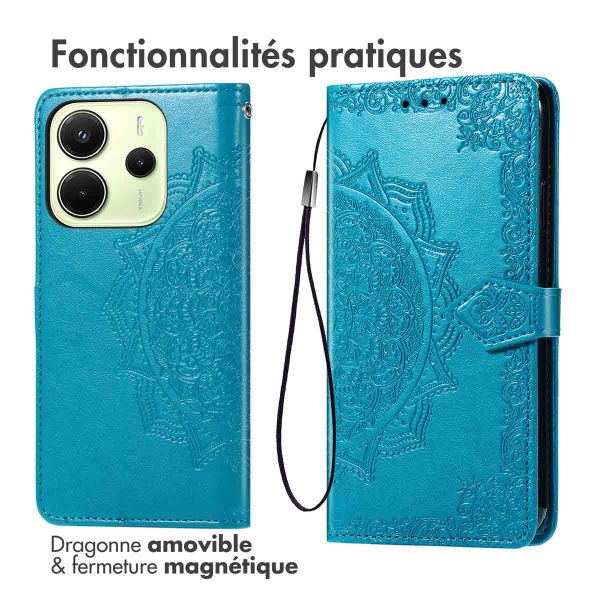 imoshion Etui de télephone Mandala Xiaomi Redmi Note 14 (4G) - Turquoise