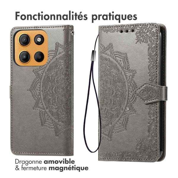 imoshion Etui de télephone Mandala Motorola Moto G15 / G15 Power - Gris