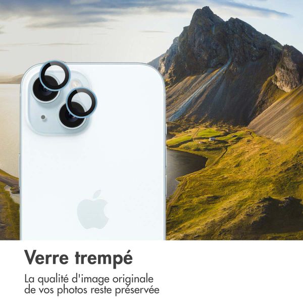imoshion Lot de 2 protections d'objectif de caméra Apple iPhone 15 / 15 Plus - Blue