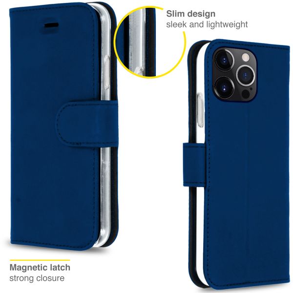 Accezz Étui de téléphone portefeuille Wallet iPhone 13 Pro Max - Bleu foncé