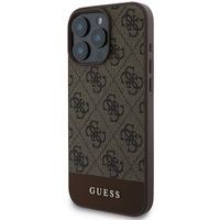 Guess Coque arrière Bottom Stripe 4G iPhone 16 Pro Max - Brun