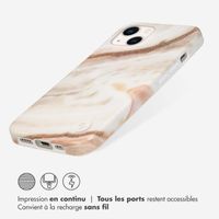 Selencia Aurora Coque Fashion iPhone 13 - ﻿Coque durable - 100 % recyclée - Marbre Blanc