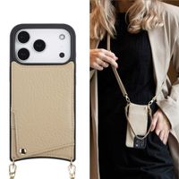 Selencia Coque de télephone Nova avec cordon et porte-cartes Apple iPhone 17 Pro - Beige