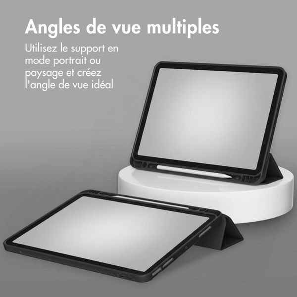 Accezz Coque tablette portefeuille Smart Silicone Apple iPad Air 11 pouces (2026) M4 / (2025) M3 / (2024) M2 / Air 5 (2022) / Air 4 (2020) - Noir