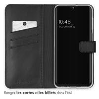 Selencia Étui portefeuille en cuir véritable Samsung Galaxy A23 (5G) - Noir